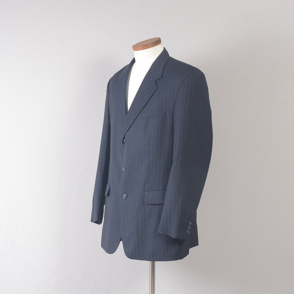 Moda Italia Men's Coat Blazer Pinstripe Black 44R